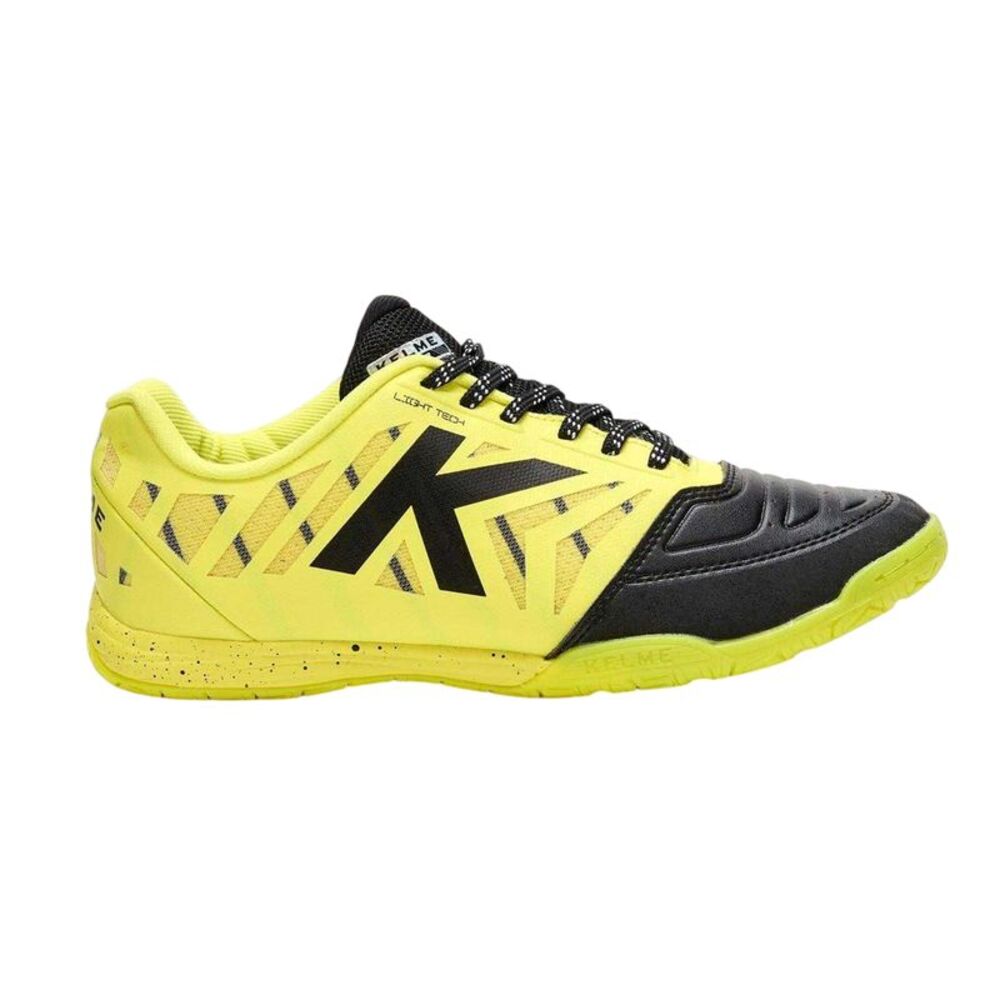 Kelme Mens All In Black Flat Sneakers / Lime/Black